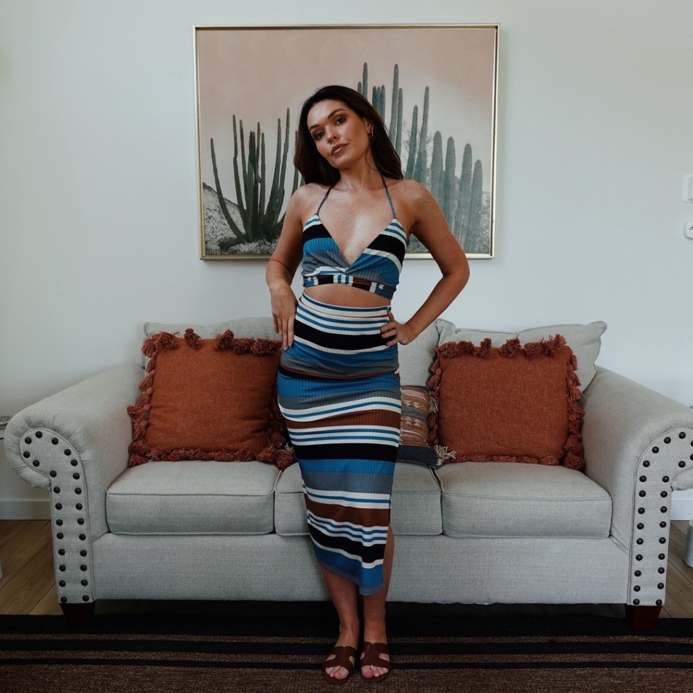 Seeing Stripes Midi Skirt